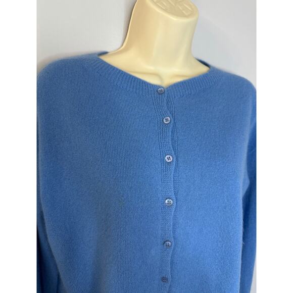 Dixie Cashmere Crop Cardigan Soft Casual Women's S Blue - Picture 5 of 11